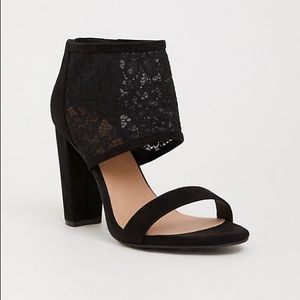 Torrid | Lace High Heeled Strap Sandal Heels WIDE